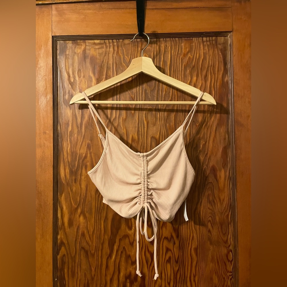 Blanc Clothing Light Pink Spaghetti Strap Crop Top